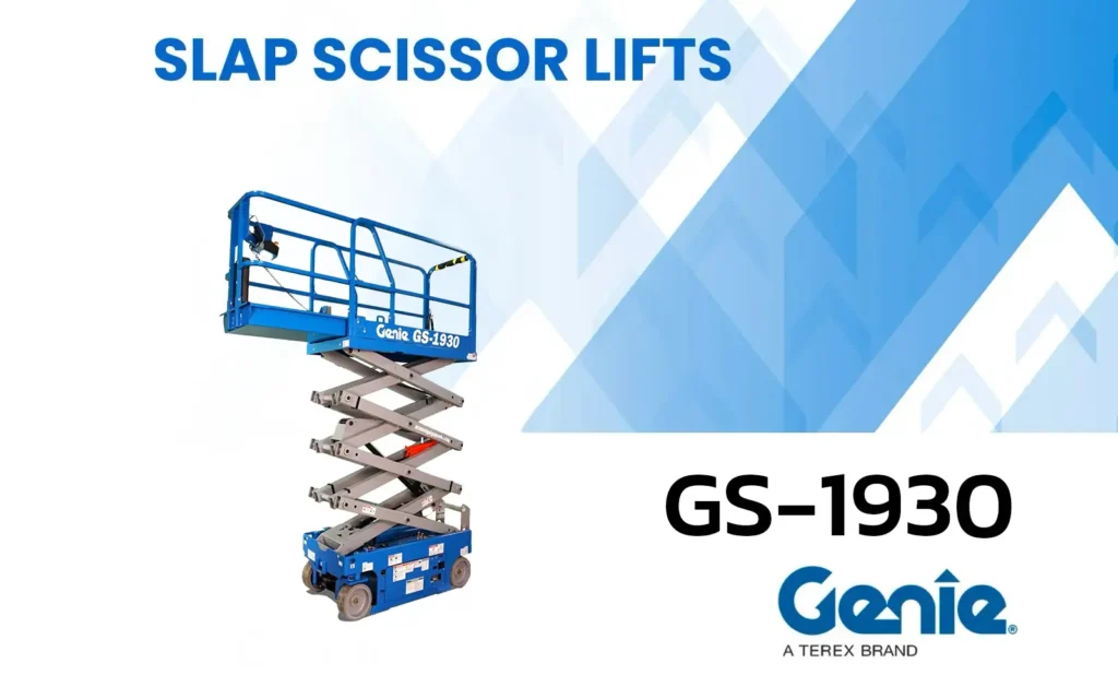 รถกระเช้า เช่ารถกระเช้าไฟฟ้า สกายมาสเตอร์ slap scissor lifts genie GS 1930 skymaster