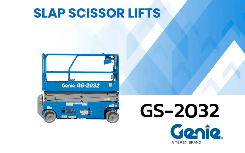 รถกระเช้า เช่ารถกระเช้าไฟฟ้า สกายมาสเตอร์ slap scissor lifts genie GS 2032 skymaster