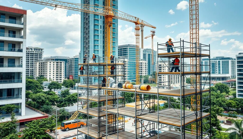 การใช้นั่งร้านไฟฟ้า